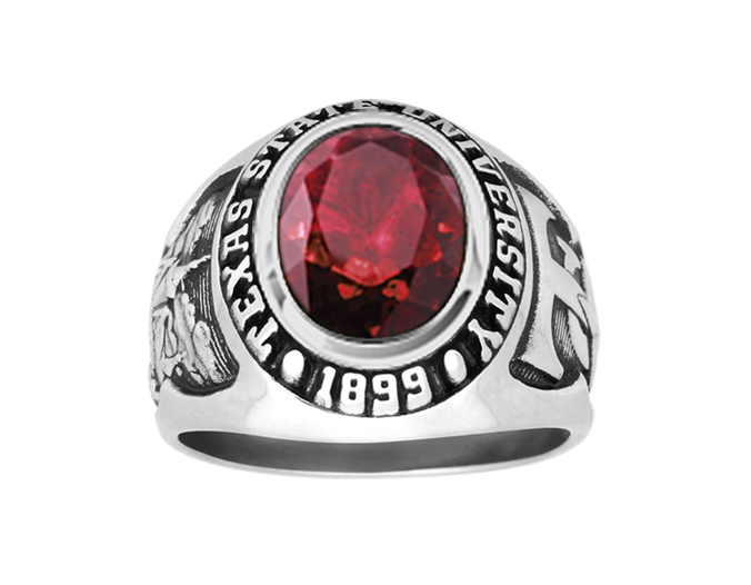 Original Gem Stone Oval Texas State Class Rings