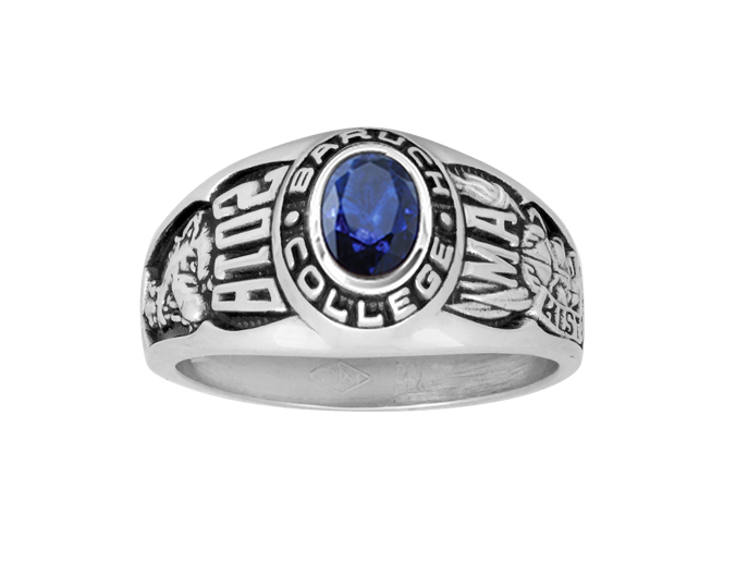 Original Gem Stone Oval Baruch College Class Rings